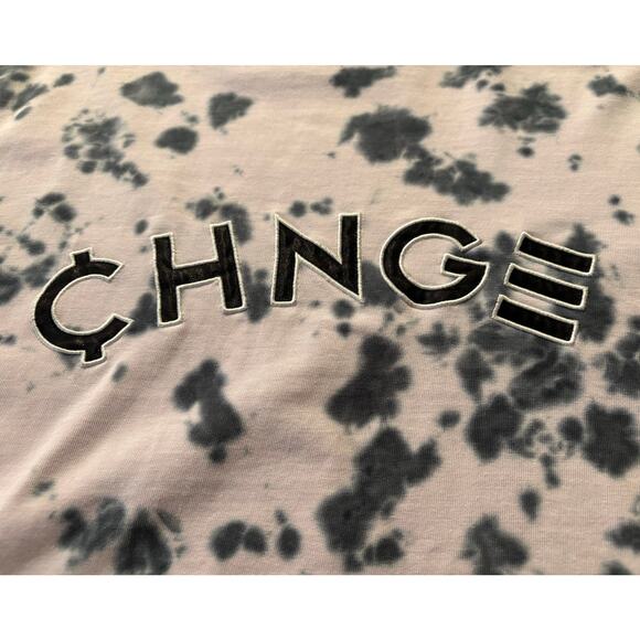 CHNGE Women's Medium T Shirt Cropped Organic Cotton Long Sleeve Crew Tie Dye - Picture 3 of 8